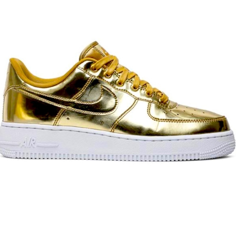 Nike Women Air Force 1 AF1 SP in “Liquid Gold” Size 9 W/ 7.5 M LIMITED EDITION